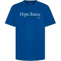 Pepe Jeans Pepe Jeanstil mænd. PM509432 Albert T-shirt blå (M), Casual, Korte ærmer, Økologisk bomuld, Bæredygtig