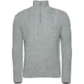 Superdry Superdrytil mænd. M6110527A Vintage Jacob Grey flettet strikket pullover med halv lynlås (XXL), Casual, Grå, Akryl