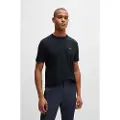 Boss green BOSStil mænd. 50506373 T-shirt Elastisk marineblå (S), Casual, Bomuld, Korte ærmer