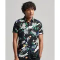 Superdry Superdrytil mænd. M4010620A Hawaii-skjorte med korte ærmer, sort (XL), Casual, Modal