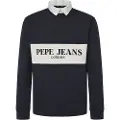 Pepe Jeans Pepe Jeanstil mænd. PM542210 Joey navy polo shirt (XL), Casual, Bomuld, Lange ærmer, Blå