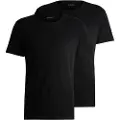 Hugo Boss BOSStil mænd. 50479536 Sæt med 2 T-shirts med afslappet pasform Sort (S), Bomuld, Korte ærmer