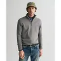 Gant Ganttil mænd. 8030564 Klassisk bomuldspullover med grå halv lynlås (XXL), Casual