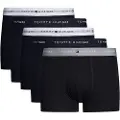 Tommy Hilfiger Tommy Hilfigertil mænd. UM0UM03061 Pakke med 5 Trunk-boksere med sort påskrift (S-M), Afslappet, Bomuld