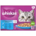 Whiskas 1+ Fish Selection i gelé vådfoder til katte multipack (85 g)