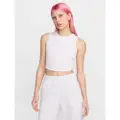 Nike Stram, maskinstrikket Nike Sportswear Chill-mini-tanktop med kort snit til kvinder - brun
