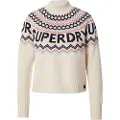Superdry Superdrytil kvinder. W6110555A Fairisle-jumper i beige (L), Casual, Akryl