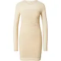 Calvin Klein Jeans Calvin Klein Jeanstil kvinder. J20J222530 Beige kjole i lagdelt mesh (M), Casual, Party, Lange ærmer, Genanvendt polister