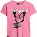 Superdry Indigo Workwear Cap Lo-fi Rock Graphic Fitted T-shirt Med Korte ærmer