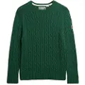 Superdry Superdrytil kvinder. W6110610A Slouchy kabelgrøn trøje (XXS), Casual, Bomuld