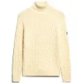 Superdry Superdrytil kvinder. W6110614A Slouchy kabelrulletrøje i beige (M), Casual, Bomuld