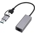 Gembird Netværksadapter RJ-45 hun til USB 3.1 og USB-C han