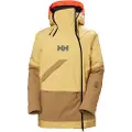 Helly Hansen Powchaser Asymmetric, skijakke, dame, lysebrun/gul