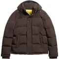 Superdry Superdrytil mænd. M5011743A Everest vatteret jakke med hætte (L), Brun, Casual, Polyester, Lange ærmer