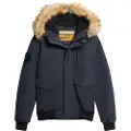 Superdry Superdrytil mænd. M5011742A Everest navy quiltet bomberjakke med hætte og hætte (3XL), Casual, Polyester, Blå