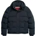 Superdry Superdrytil mænd. M5011743A Everest navy quiltet hættejakke med hætte (XXL), Casual, Polyester, Lange ærmer, Blå
