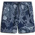 Superdry Superdrytil mænd. M3010231A Trykt badedragt lavet af genanvendt havmateriale (L), Badetøj, Genanvendt polister, Bæredygtig, Blå
