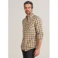 Bendorff Bendorfftil mænd. 840415287 Ternet langærmet skjorte med gul lomme (XXL), Casual, Bomuld, Lange ærmer