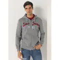 LOIS Jeans Lois Jeanstil mænd. 165733436 Grå sweatshirt med lynlås og hætte (S), Casual, Bomuld, Lange ærmer