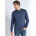 LOIS Jeans Lois Jeanstil mænd. 165673397 LOIS JEANS - Sweatshirt med marineblå krave (XL), Casual, Bomuld, Lange ærmer