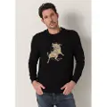 LOIS Jeans Lois Jeanstil mænd. 165593352 Sweatshirt med sort tyregrafik (XL), Casual, Bomuld, Lange ærmer