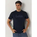 LOIS Jeans Lois Jeanstil mænd. 157253322 Navy kortærmet t-shirt (S), Casual, Bomuld, Korte ærmer, Blå