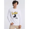 LOIS Jeans Lois Jeanstil mænd. 165452225 Sweatshirt 135849 hvid (3XL), Casual, Bomuld, Lange ærmer