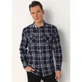 LOIS Jeans Lois Jeanstil mænd. 145173373 Ternet skjorte navy med metalliske knapper (XXL), Casual, Bomuld, Lange ærmer, Blå