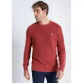 LOIS Jeans Lois Jeanstil mænd. 176493358 LOIS JEANS - Strikket trøje med bordeaux krave (XL), Casual, Rødbrun, Bomuld, Lange ærmer, Burgund