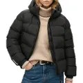 Superdry Superdrytil kvinder. W5011721A Puffer sportsjakke sort (M), Casual, Genanvendt polister, Bæredygtig
