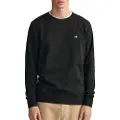 Gant Ganttil mænd. 2006065 Shield sweatshirt med rund hals, sort (M), Casual, Bomuld