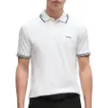 Hugo Boss BOSStil mænd. 50506193 Polo Paul hvid (L), Casual, Bomuld, Korte ærmer