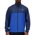 New Balance New Balancetil mænd. MJ41243 Essential sportsjakke blå (M), Casual, Multisport, Lange ærmer, Genanvendt polister, Bæredygtig