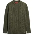 Superdry Superdrytil mænd. M6110638A Flettet strikket trøje Jacob grøn (XXL), Casual, Akryl, Bæredygtig