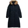 Superdry Superdrytil kvinder. W5011790A Fuji-frakke lang marineblå (S), Casual, Genanvendt polister, Bæredygtig