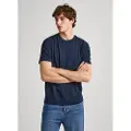 Pepe Jeans Pepe Jeanstil mænd. PM509206 Connor navy t-shirt (L), Casual, Bomuld, Korte ærmer, Bæredygtig, Blå