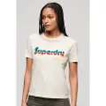 Superdry Retro Flock Relaxed T-shirt Med Korte ærmer
