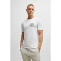 Hugo Boss BOSStil mænd. 50519355 Almindelig T-shirt med hvid illustration (M), Casual, Bomuld, Korte ærmer
