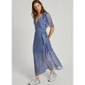 Pepe Jeans Pepe Jeanstil kvinder. PL953566 Nidia-kjole blå (S), Casual, Polyester, Korte ærmer