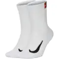 Nike NikeCourt Multiplier Cushioned-tennis-crewstrømper (2 par) - hvid