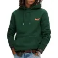 Superdry Superdrytil mænd. M2013110A Sweatshirt med hætte og logo Essential green (S), Casual, Grøn, Bomuld, Bæredygtig