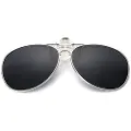 24hShop Aviator-solbriller med clip-on, UV400-beskyttelse og sort glasfarve