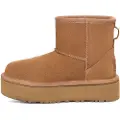 Ugg Kids UGGtil piger. 1143700K Læder ankelstøvler K Classic Mini Platform brun (36), 1-3 cm, Ingen, Casual, børnetøj