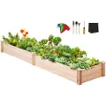 Vevor Højbed, 2,1 x 6,5 x 1,2 m træplantekasse, udendørs plantekasser med åben bund, til dyrkning af blomster/grøntsager/urter i baghave/have/terrasse/altan, Burlywood