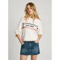 Pepe Jeans Pepe Jeanstil kvinder. PL581444 Sweatshirt Edeline hvid (L), Casual, Bomuld, Bæredygtig