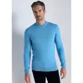 Bendorff Bendorfftil mænd. 870225164 Basic pullover med mellemblå krave (L), Casual, Bomuld, Lange ærmer