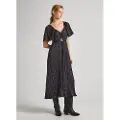 Pepe Jeans Pepe Jeanstil kvinder. PL953490 Didi-kjole sort (S), Casual, Polyester, Korte ærmer