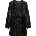 Superdry Sequin Velvet Langærmet Kort Kjole