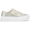 No name NO NAMEtil kvinder. QNBCDS0 Reset Sneaker med metallisk overdel og lys gylden sål (40), Guldfarvet, Fast, Blonder, Casual