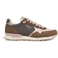 Pepe Jeans Pepe Jeanstil kvinder. PLS40019 Brit Mixt brune lædersko (39), Fast, Ruskind, Blonder, Casual